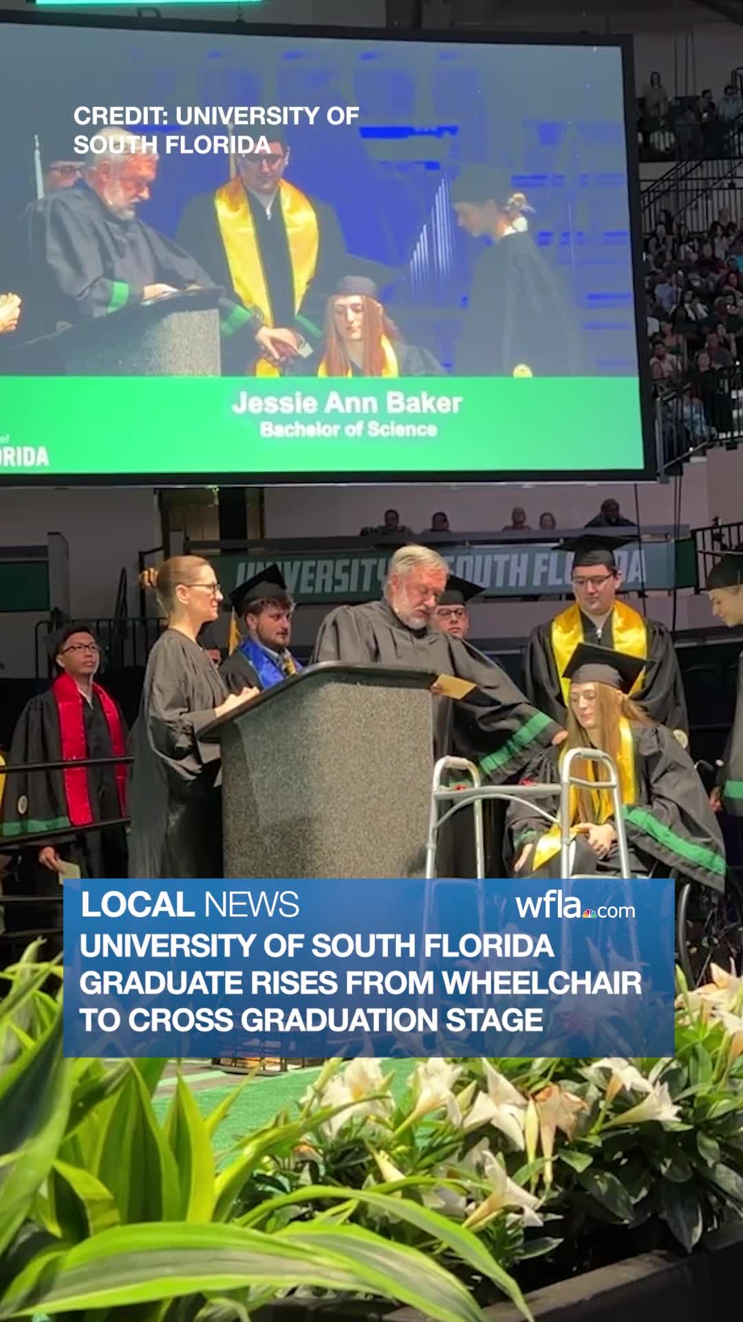 University of South Florida graduate rises from wheelchair to cross ...