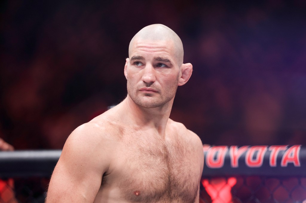 HOUSTON, TEXAS – FEBRUARY 21: Sean Strickland stands in his corner prior to the middleweight bout against Anthony Hernandez during UFC Fight Night at Toyota Center on February 21, 2026 in Houston, Texas. (Photo by Jack Gorman/Getty Images)