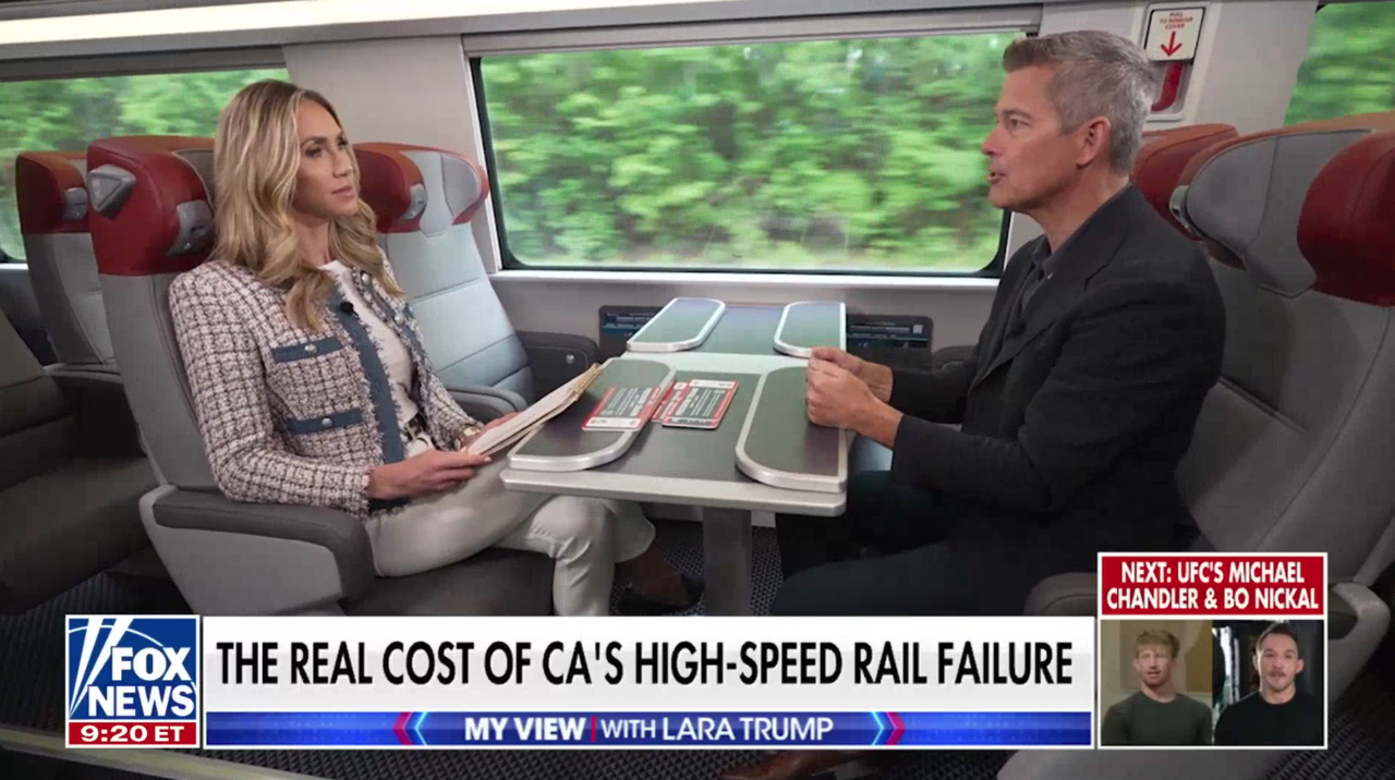 Lara Trump rides the Freedom 250 train with Transportation Secretary ...