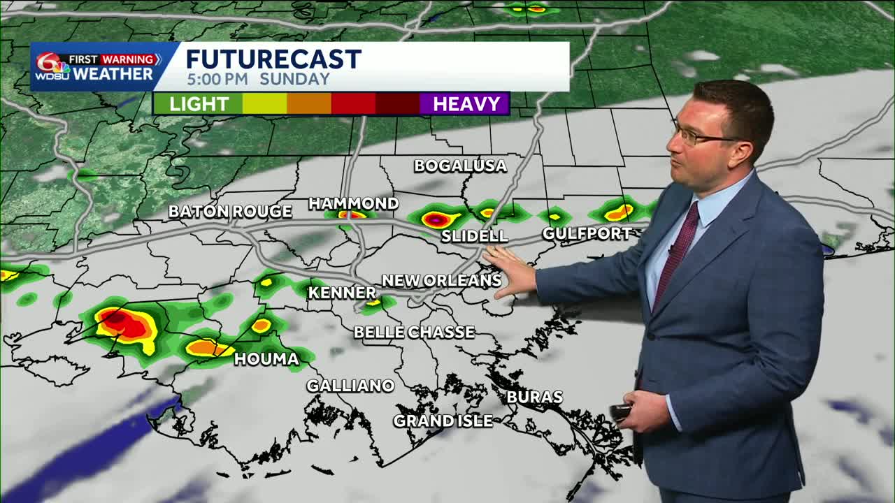 Showers and storms possible again Sunday