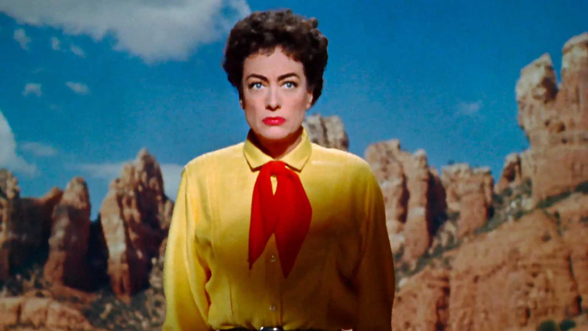 Joan Crawford looks on in Johnny Guitar