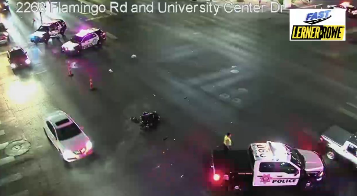 Motorcyclist in critical condition after crash at Flamingo and ...