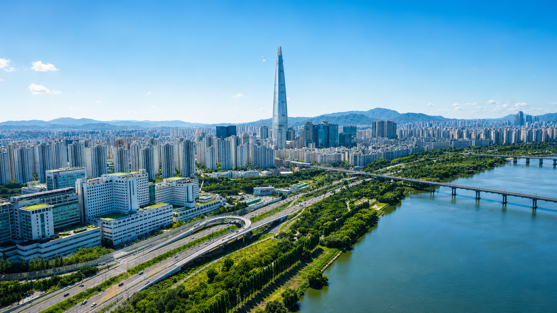 This skyline was built around a massive river