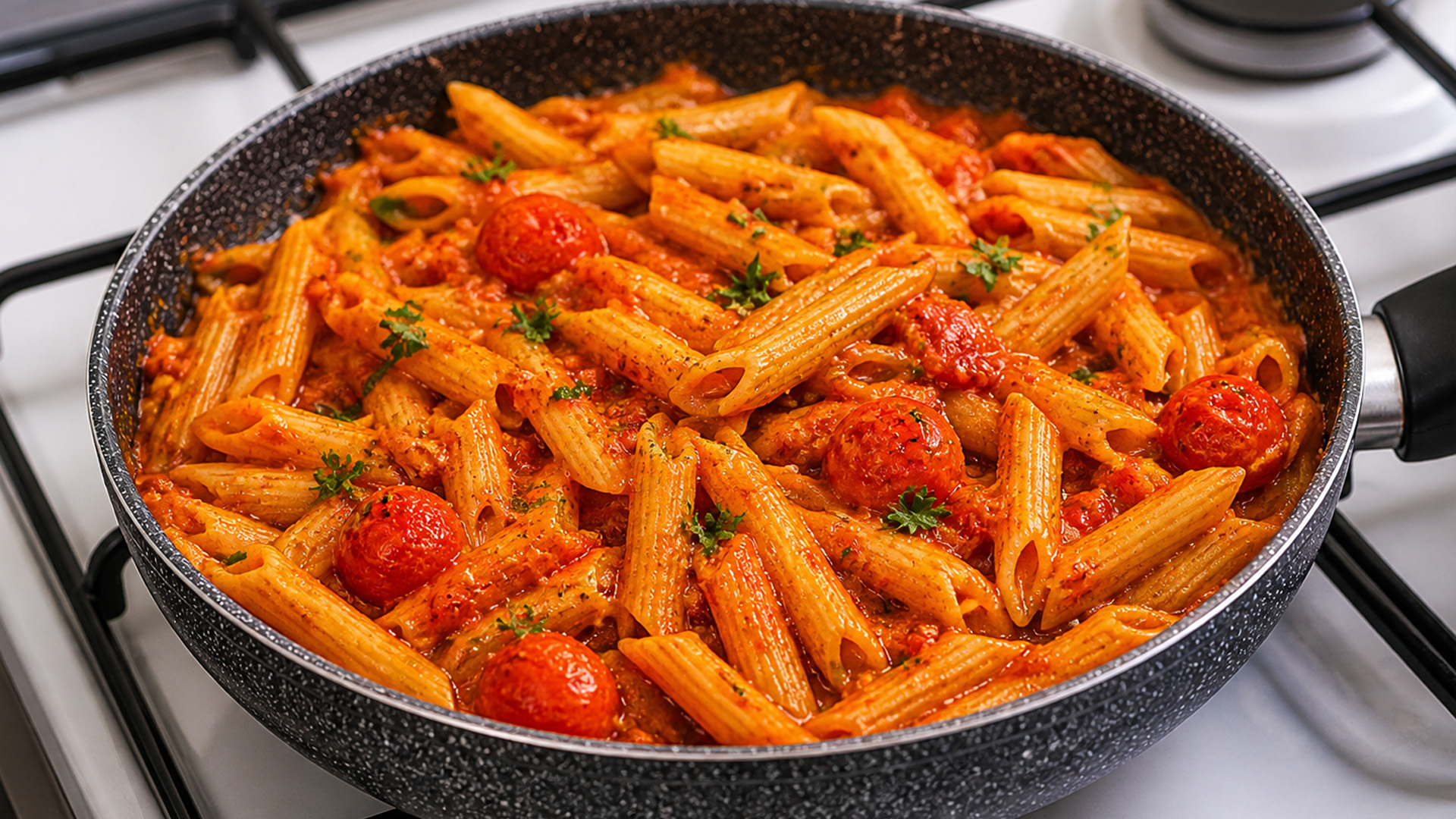 Simple and spicy penne arrabiata pasta recipe