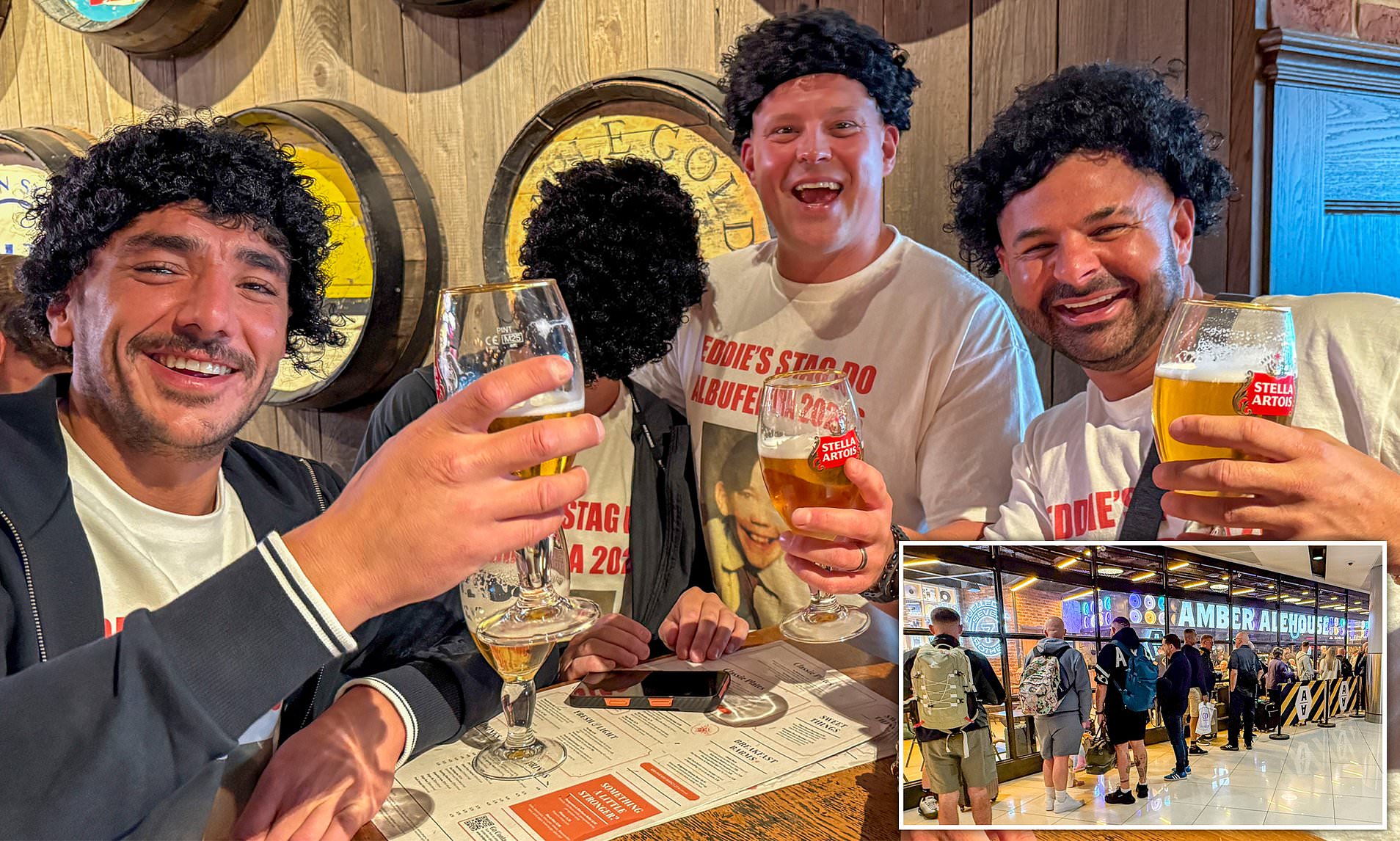 It's 5.25am. Eddie's stag do is downing Stellas. Welcome to Manchester Airport's Terminal Two