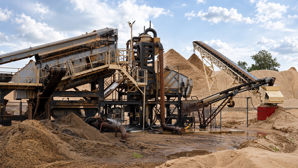 Mining processing facility with heavy screening equipment