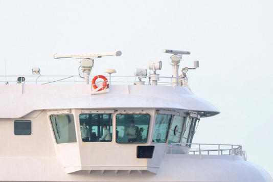 The cruise ship MV Hondius arrives at the port of Granadilla de Abona after being affected by a hantavirus outbreak, in Tenerife