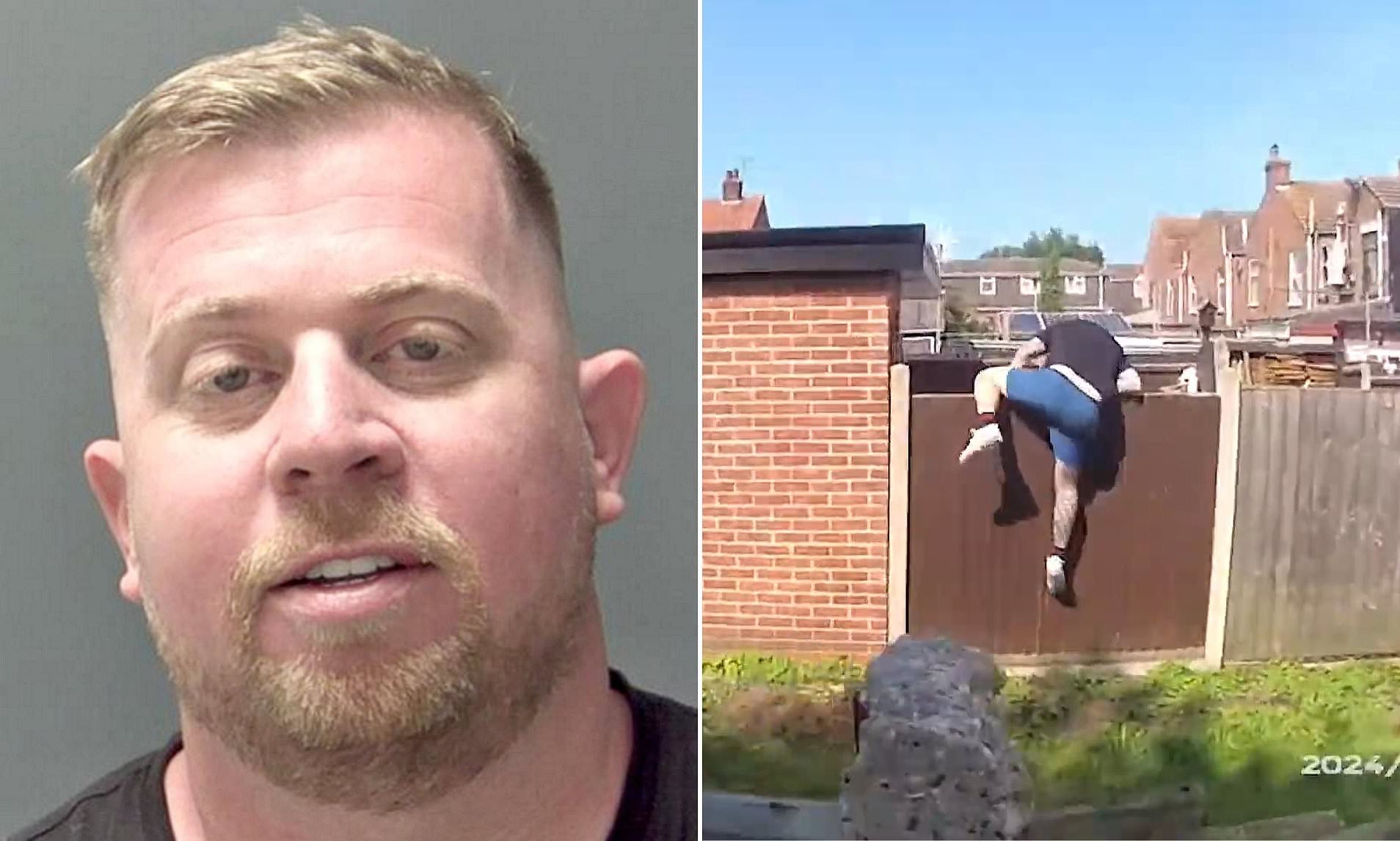Moment drug boss who flooded seaside town with cocaine flees through ...