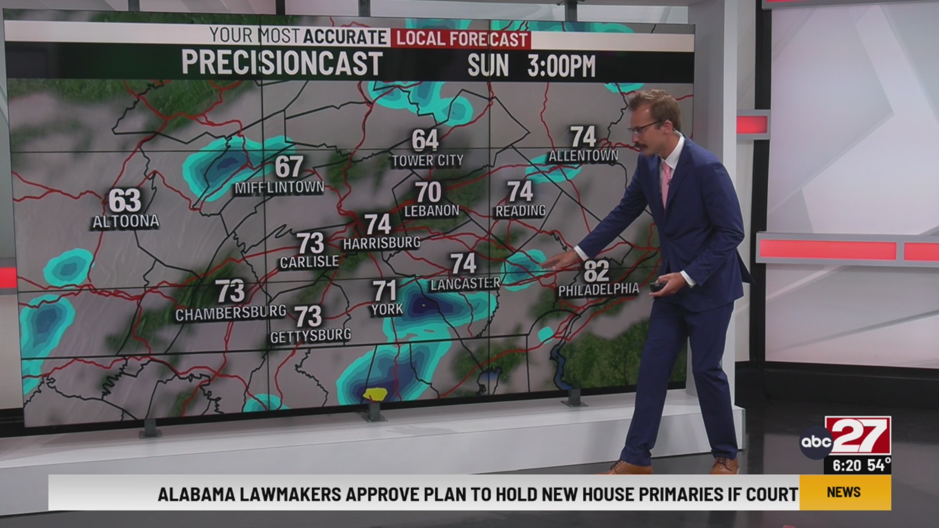 Michael's Sunday 6am forecast