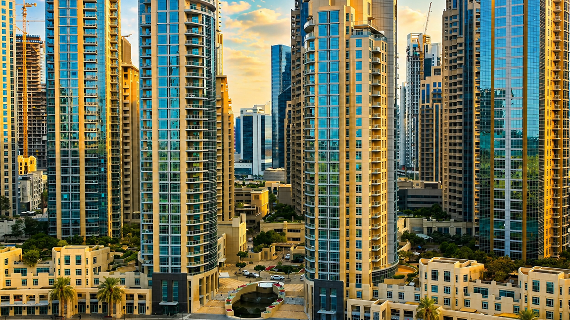 Contemporary urban architecture and glass towers