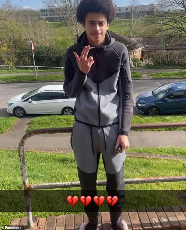 Ta-Shay Canoville, 16, (pictured) was killed earlier this week alongside his friend Jaydon Bowyer, 19, when their motorbike was hit by a BMW in Newport, Wales