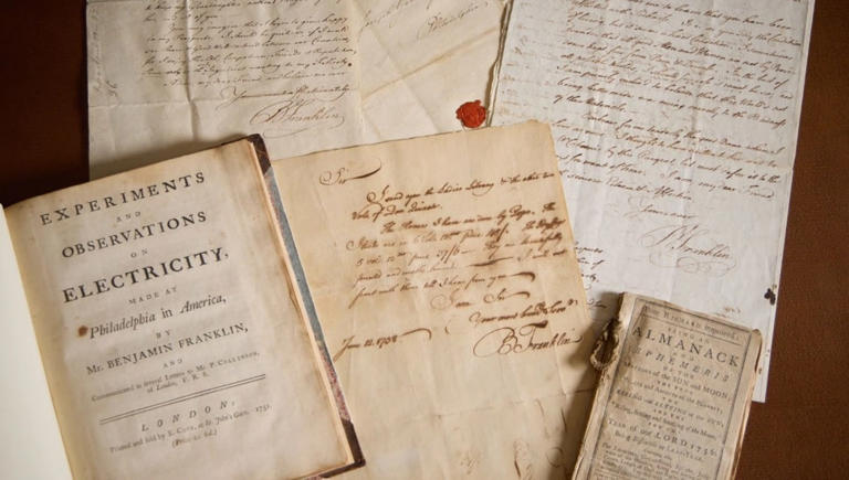 Rare Ben Franklin memorabilia, recently displayed at Library Company of ...