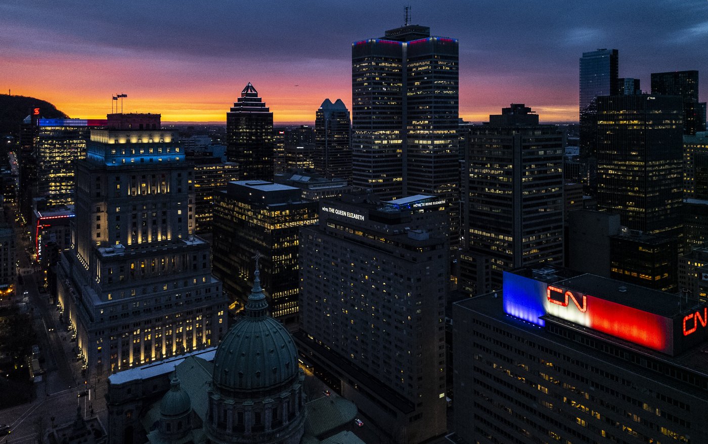 Photo gallery: Habs fever - Montreal's skyline lights up blue, white, red