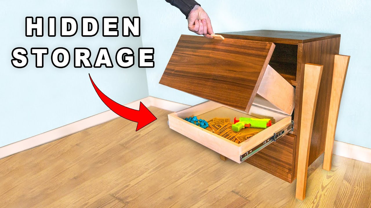 Build a sneaky end table featuring secret hidden drawers