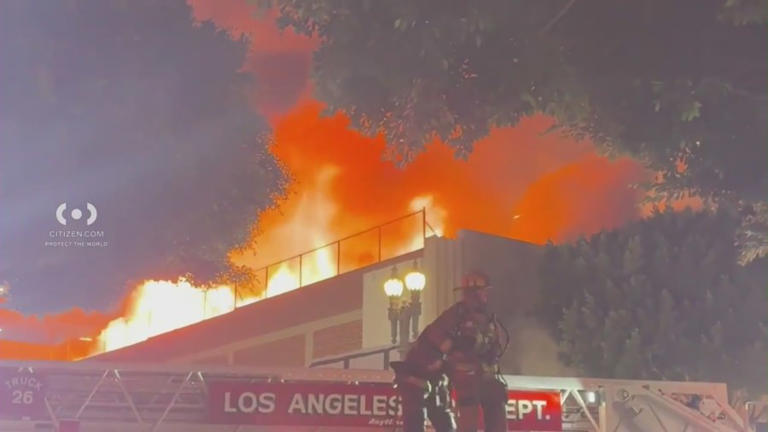 Firefighters battle early-morning blaze at downtown LA commercial building