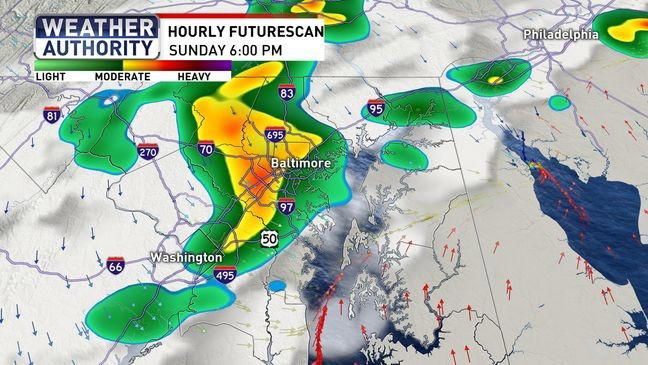 Warmer with a few storms Sunday; temps going back down Monday