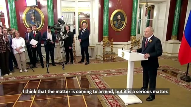 Putin claims conflict is 'coming to an end'