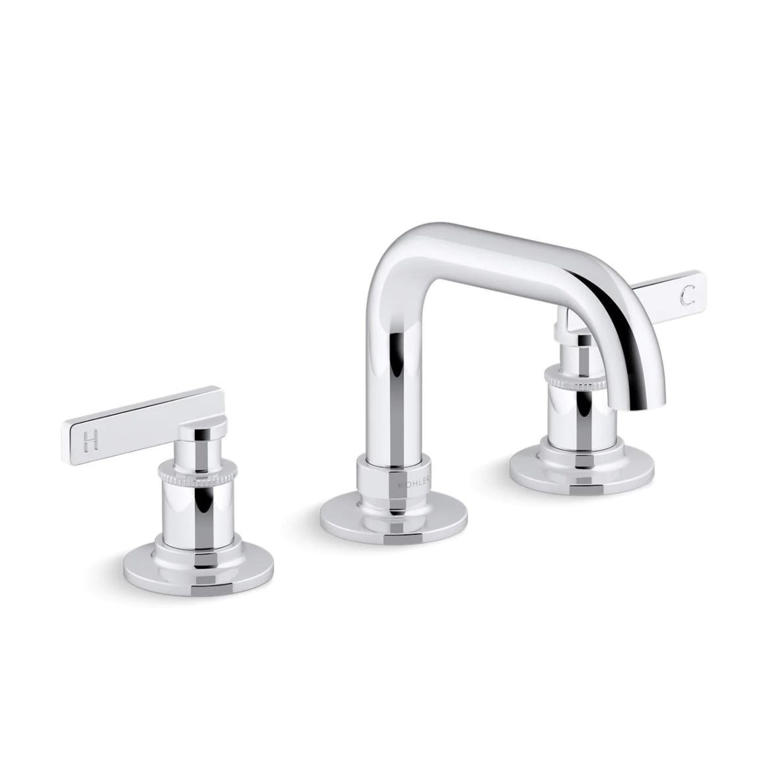 View of Sarah Paulson's bold bathroom hardware is the trick for creating sleek ...