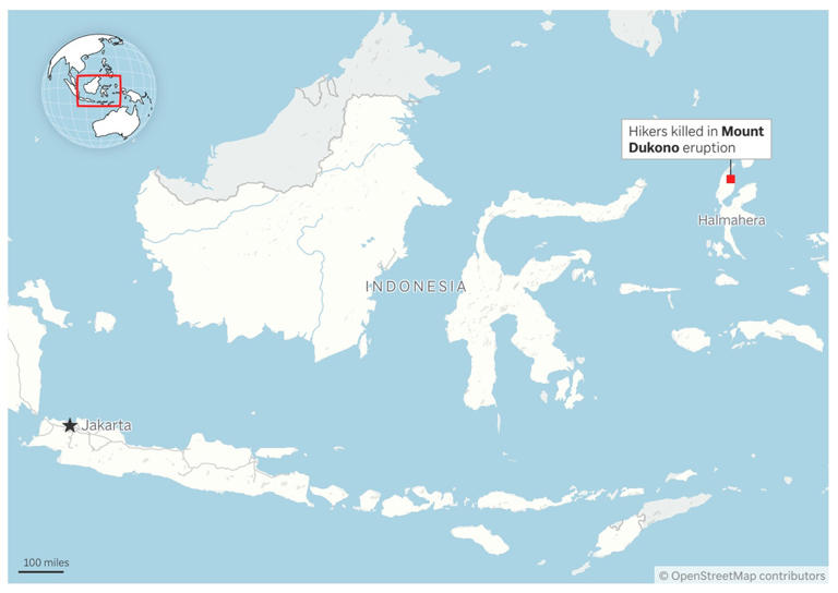 Bodies retrieved from Indonesian volcano after eruption kills 3 hikers