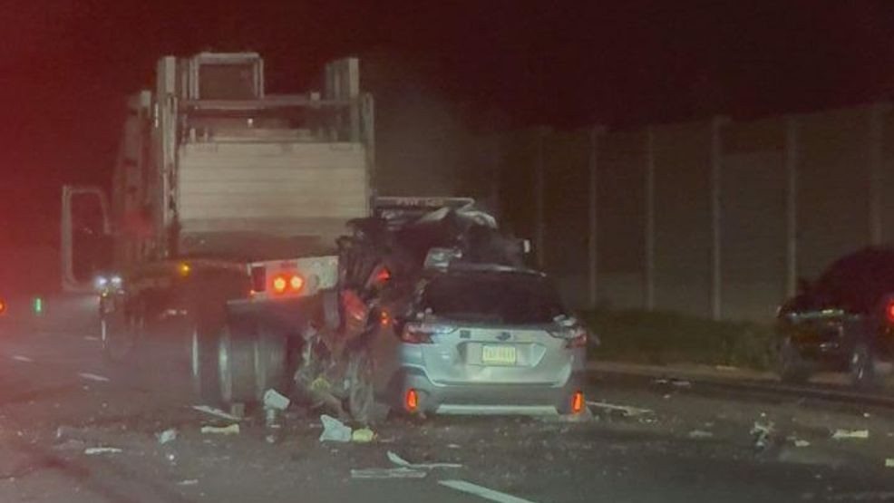 Woman dies after crashing into tractor trailer on I-95 in Virginia