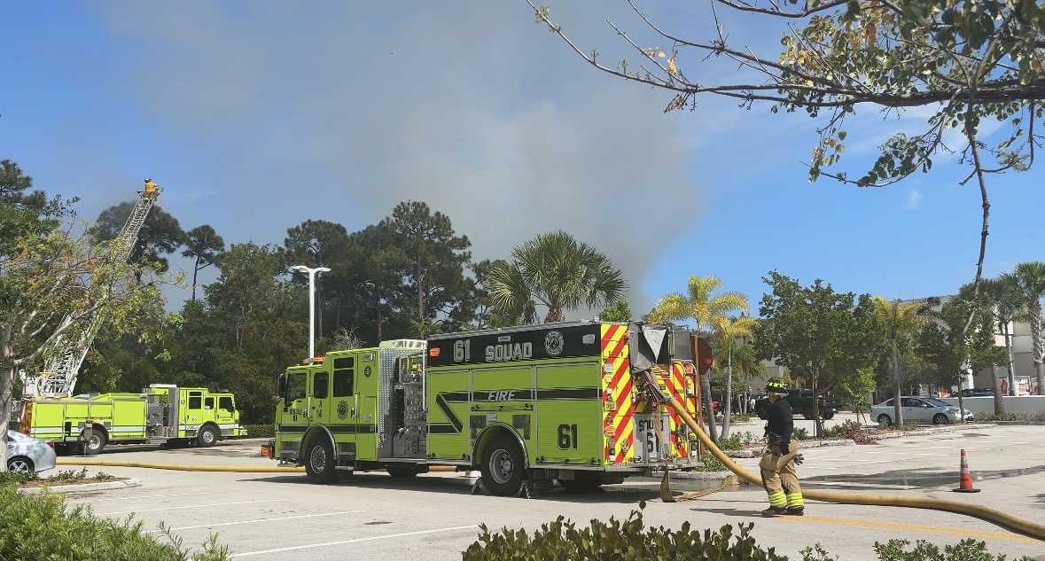 Fire rescue responds to apparent brush fire near Alton Town Center in ...