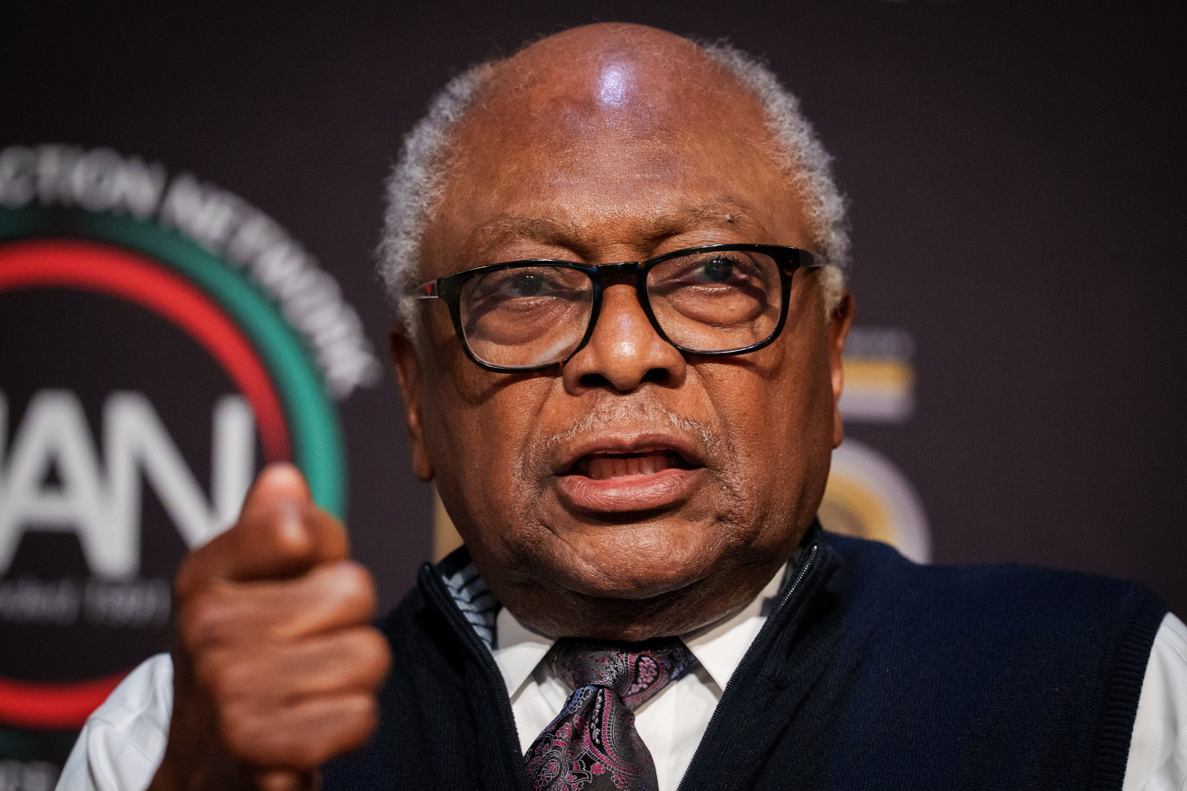 Representative Jim Clyburn, a Democrat from South Carolina, speaks during the National Action Network (NAN) 35th Anniversary Convention in New York, US, on Friday, April 10, 2026. A horde of 2028 Democratic presidential hopefuls will descend on a Sheraton Hotel in Midtown Manhattan this week for Al Sharpton's National Action Network conference, nearly two years before the first primary votes will be cast. Photographer: Adam Gray/Bloomberg via Getty Images (Photo: Bloomberg via Getty Images)
