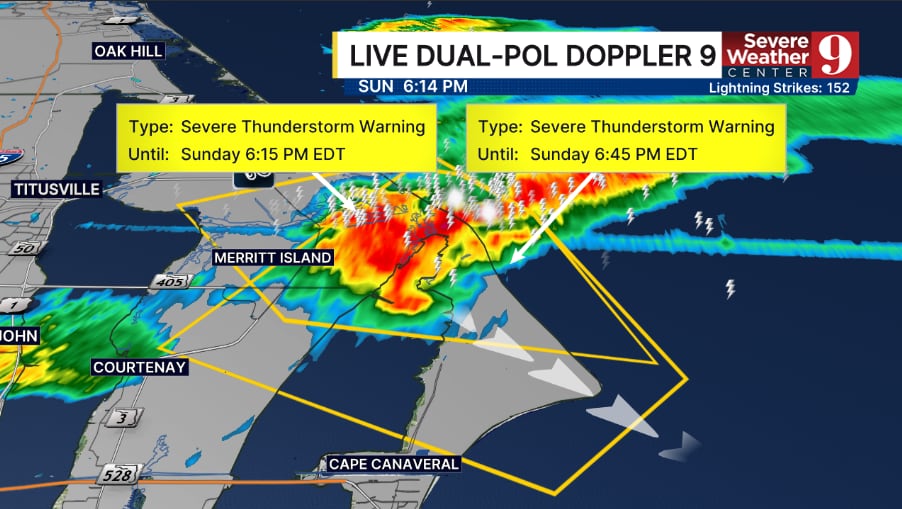 Severe T-storm warnings issued across Central Florida