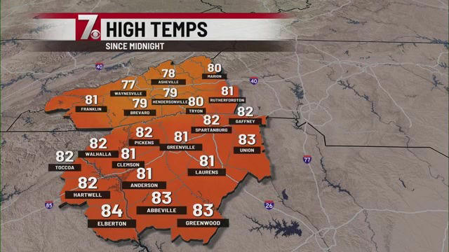 Cold front expected to bring a few showers and storms for Monday afternoon