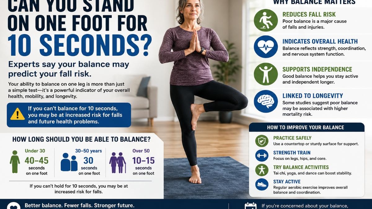 Can you stand on one foot for 10 seconds? Experts say your balance may ...