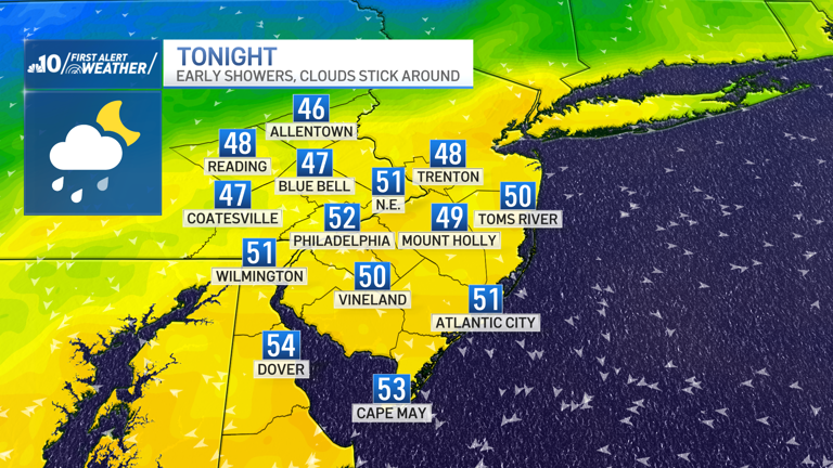 Some early storms possible tonight ahead of cloudy and chilly Monday