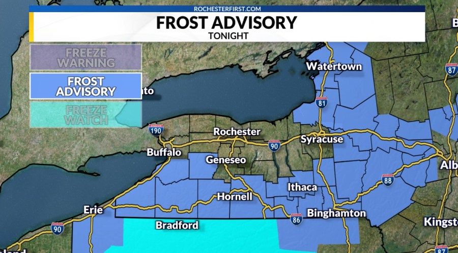 Weather forecast: Frost possible Monday morning, more likely Tuesday ...