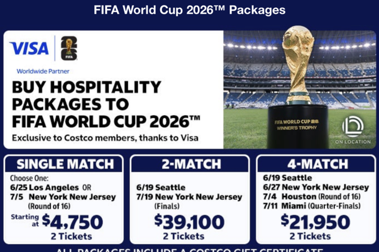 Costco selling extortionate $39,100 World Cup ticket package completely ...