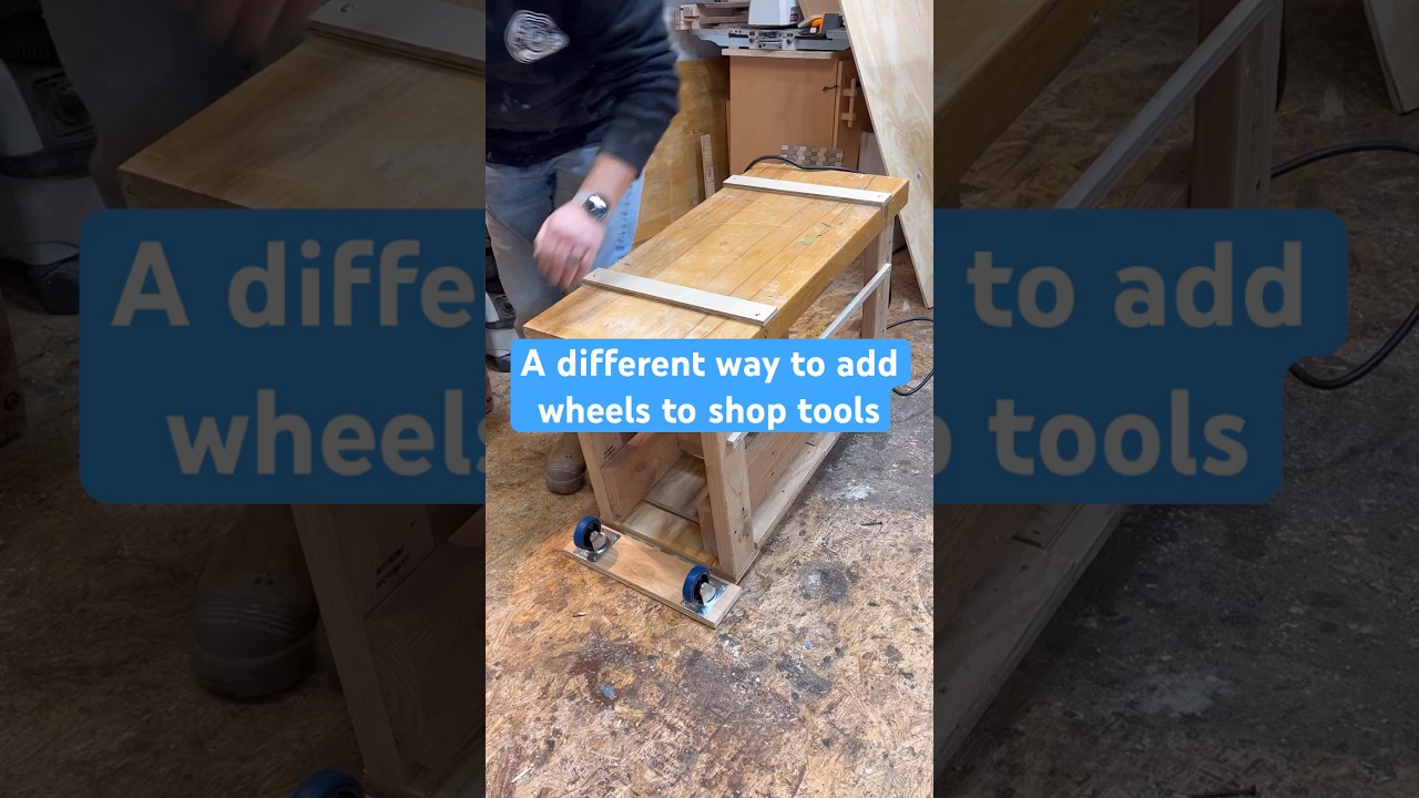 Folding wheels on shop tools to increase stability during use #workshop ...