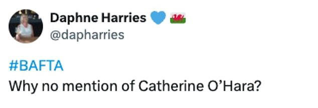 BAFTA TV viewers left furious as Catherine O'Hara is snubbed from ...