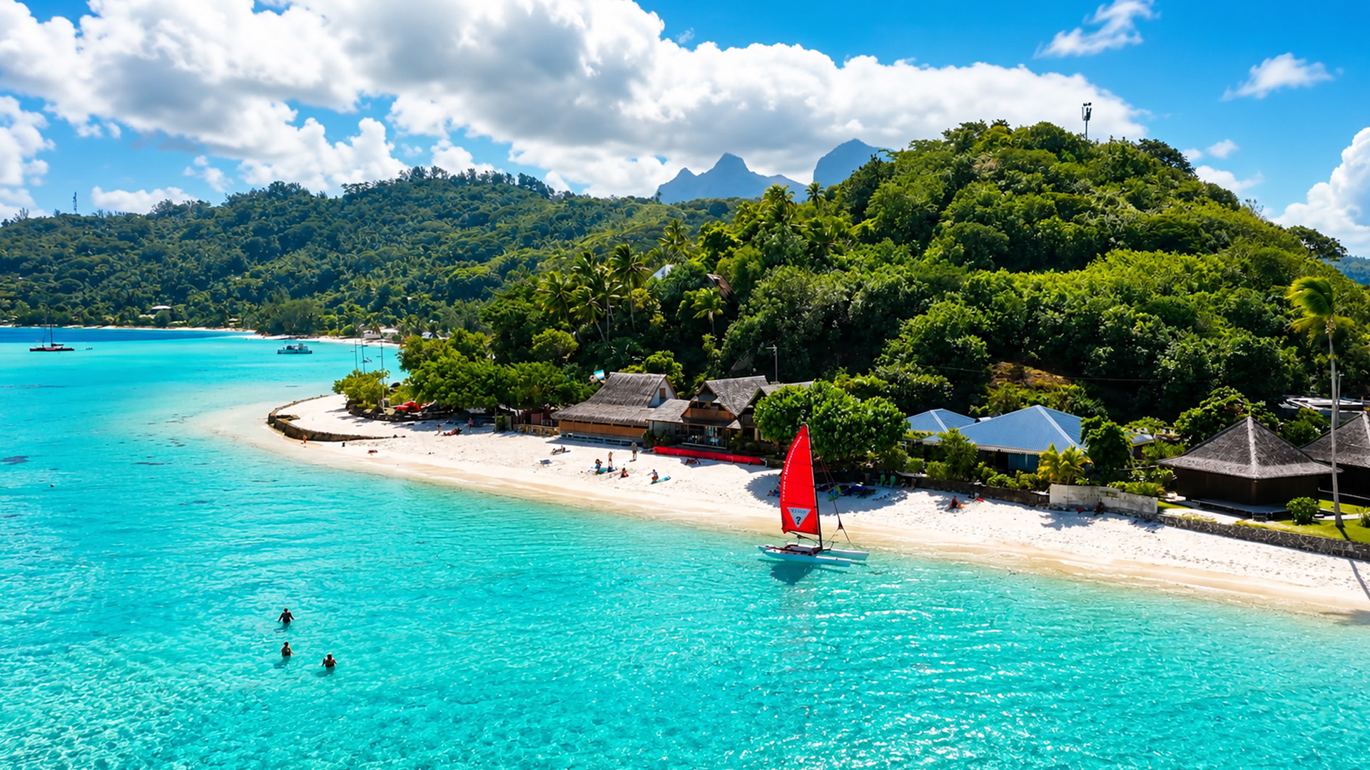 A tropical lagoon far from busy cities