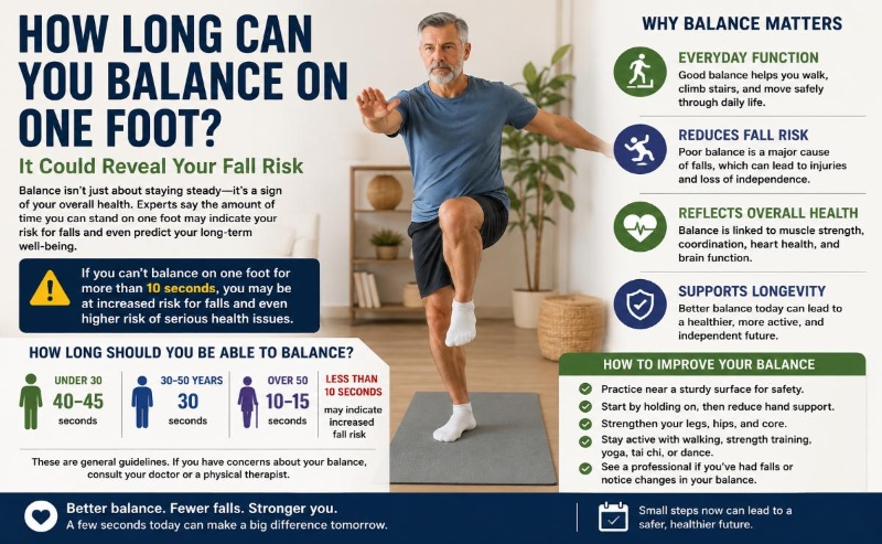 Can you stand on one foot for 10 seconds? Experts say your balance may ...