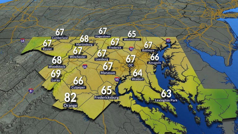 A soggy and cool start to the work week