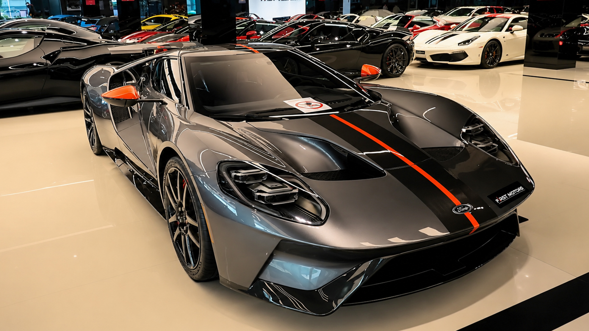 $700,000 Ford GT displayed in exclusive car showroom