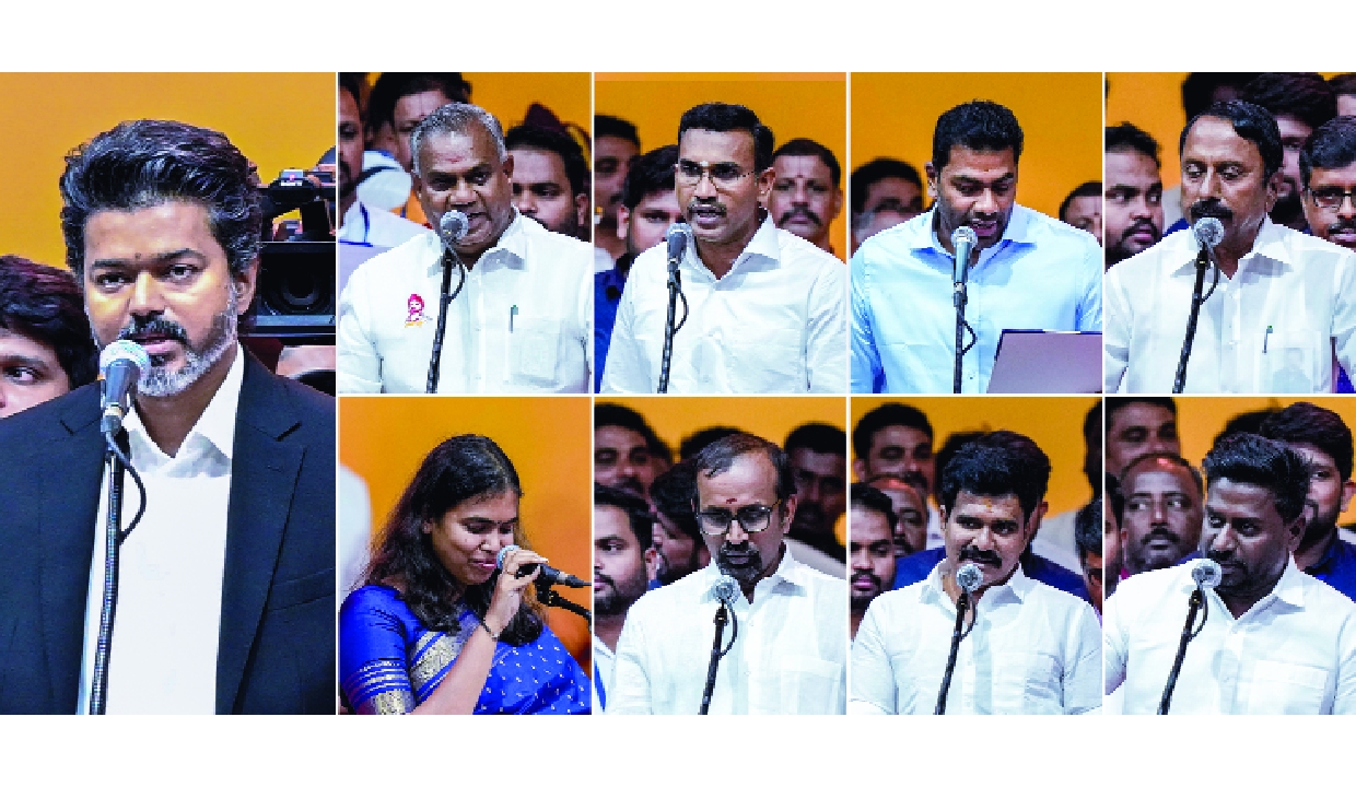 Nine-member cabinet in Tamil Nadu takes oath with Vijay