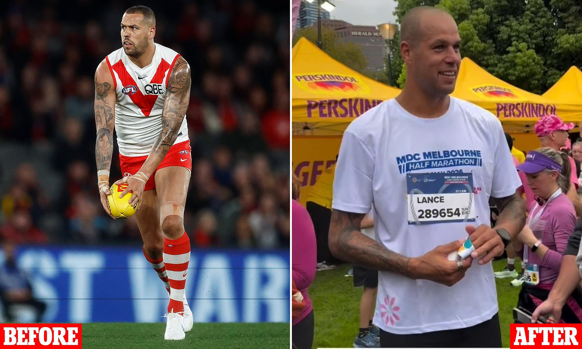 Buddy Franklin debuts lean look at Melbourne half-marathon