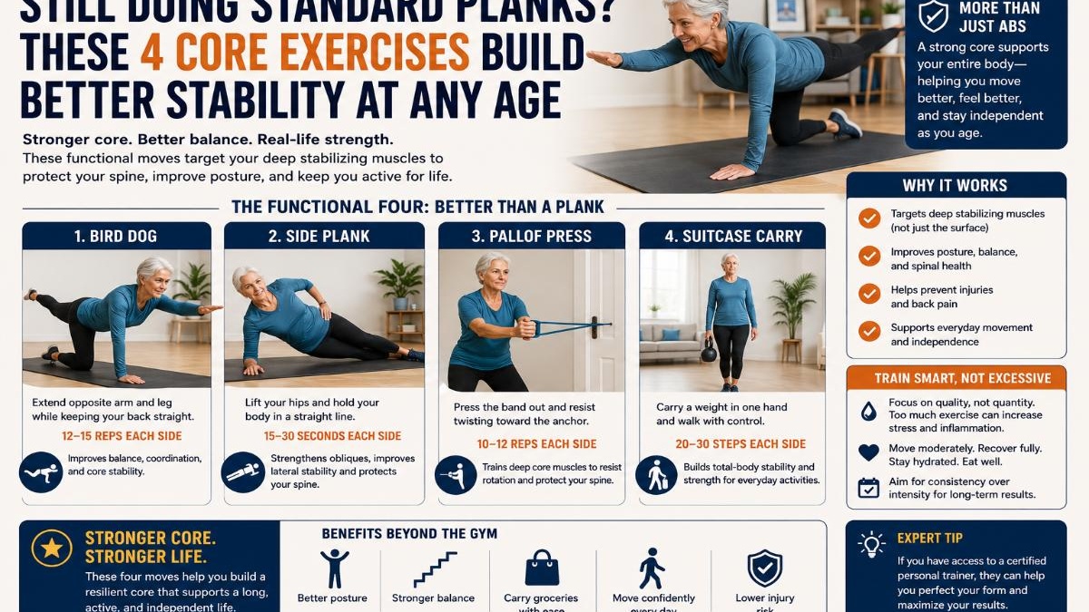 Still doing standard planks? These 4 core exercises may build better ...