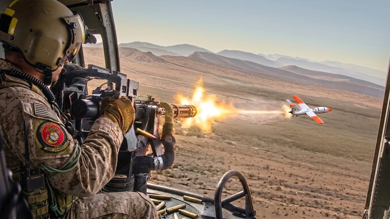 How skilled US helicopter gunners shoot down fast dangerous drones