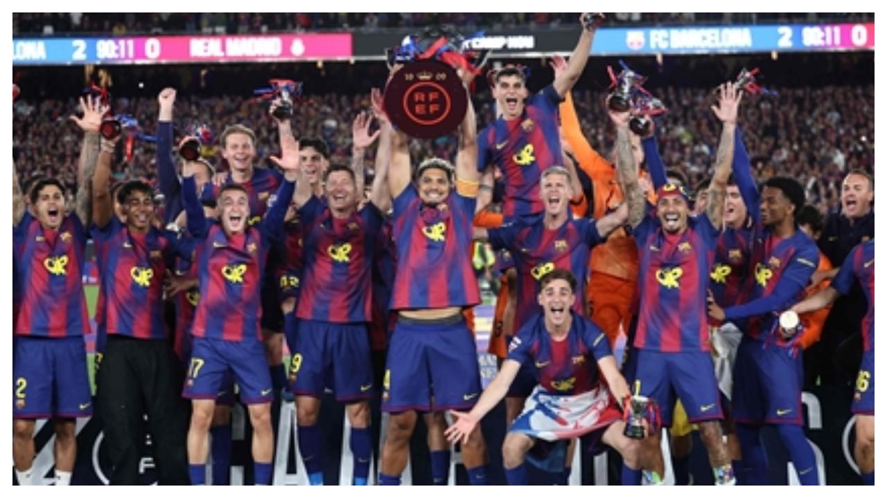 IN PICS Barcelona beat rivals Real Madrid 20 to win La Liga