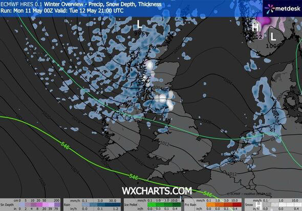 UK weather maps show 24 hour snow blizzard in May as 18 counties buried ...