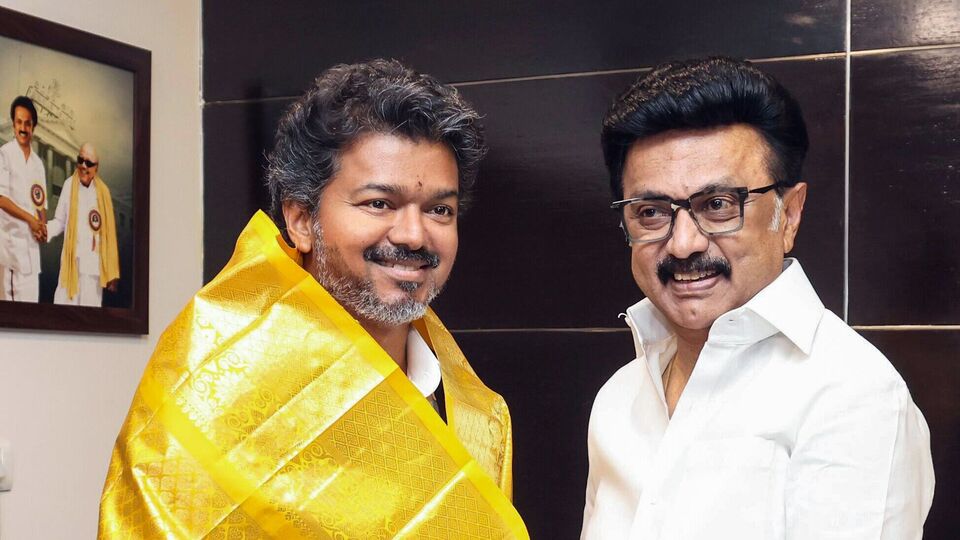 New Tamil Nadu CM Vijay meets MK Stalin, Udhayanidhi ahead of crucial ...