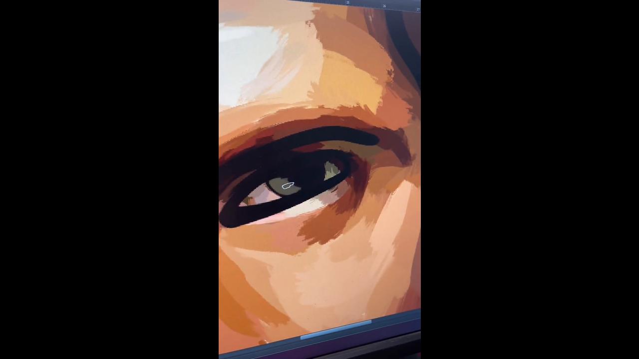 Realistic digital character art with painterly brush texture and deep ...