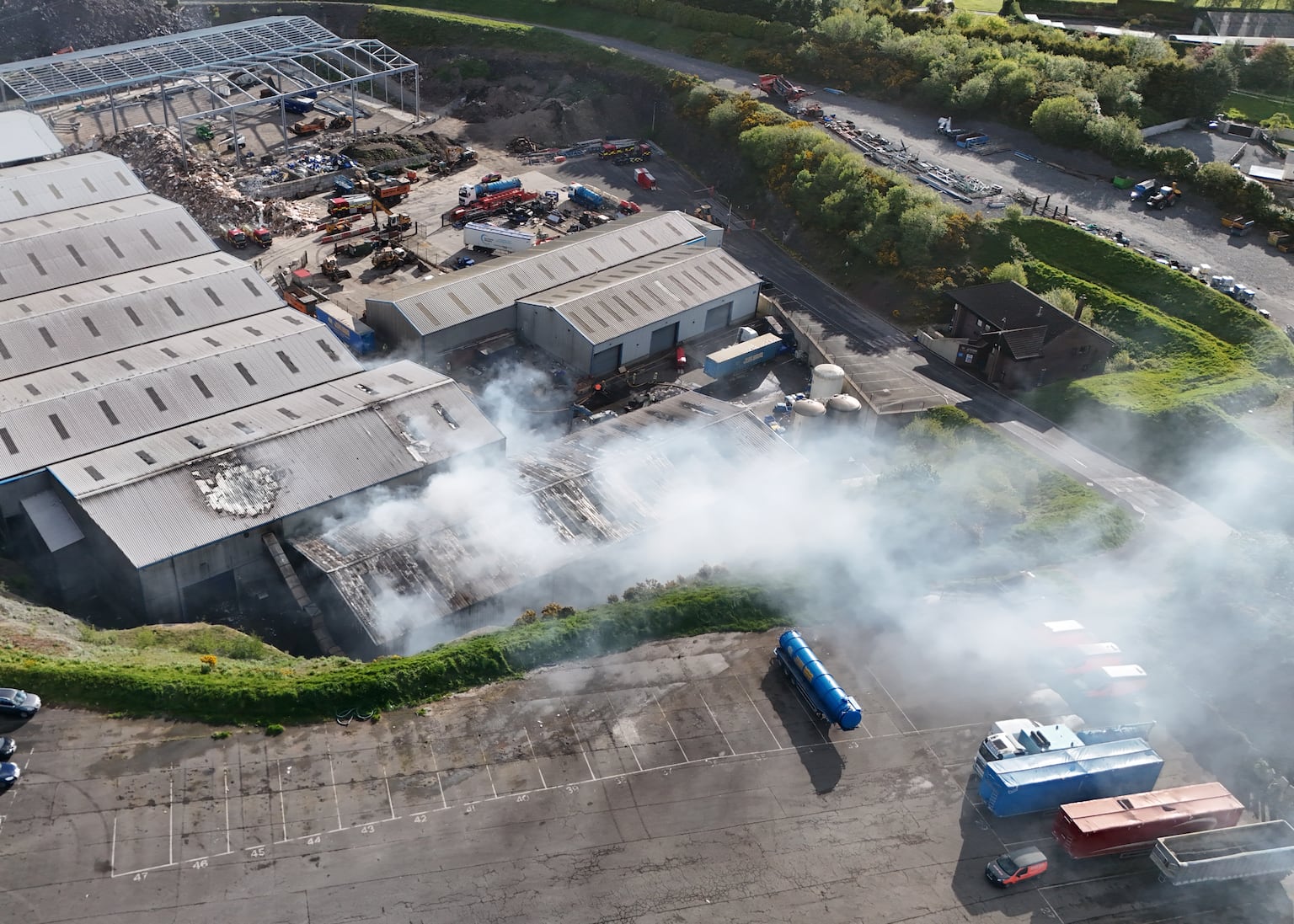 Fire crews remain at 'massive blaze' at Co Down waste site