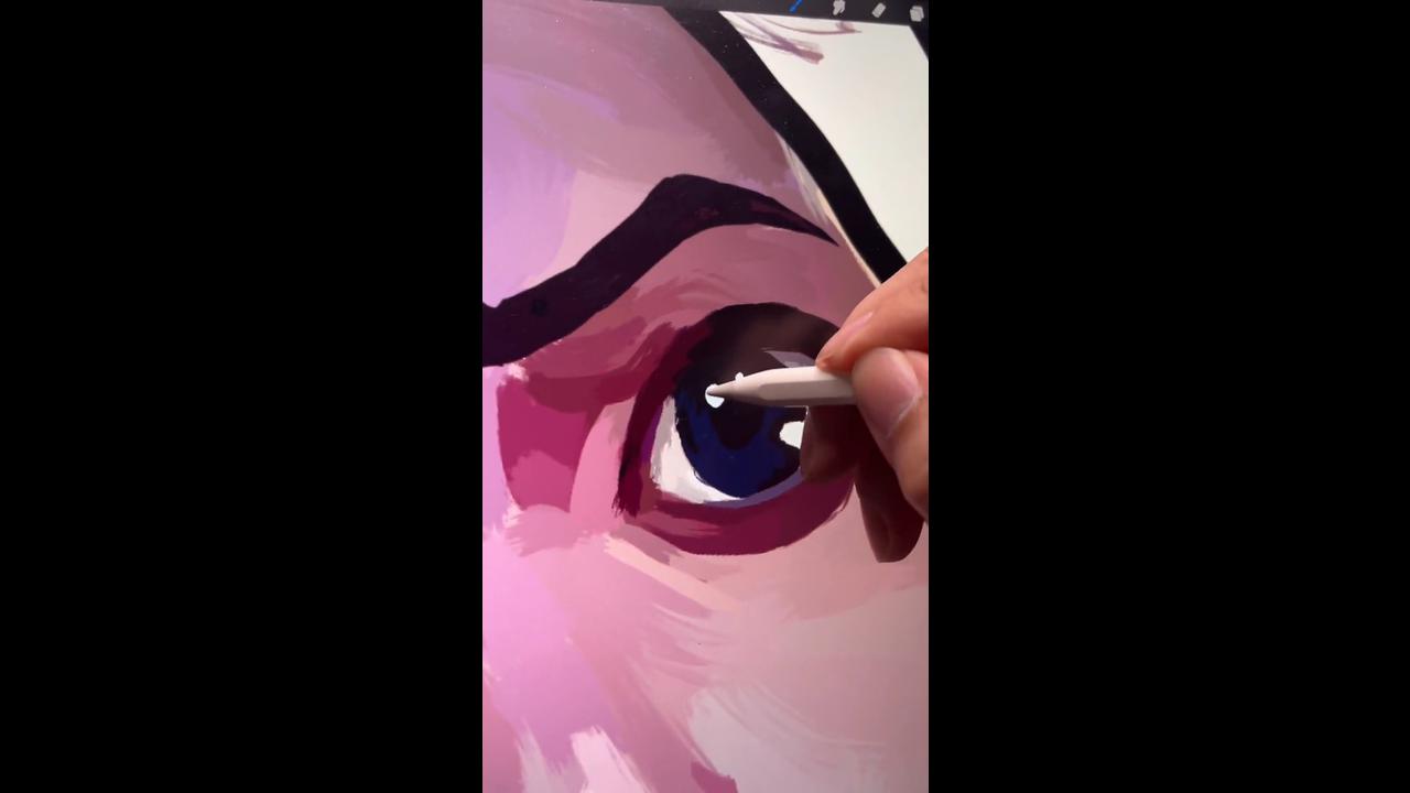 Cyberpunk inspired character art with bold colors and soft painterly ...