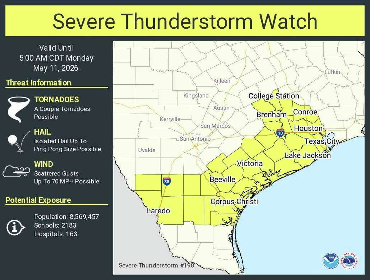 Houston-area storms could bring damaging winds, hail and isolated ...
