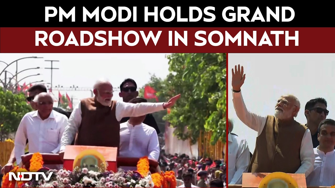 Narendra Modi Somnath | PM Modi Holds Roadshow In Somanth, Marks ...